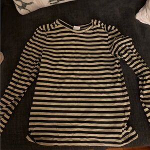 Zara Black and Cream Striped Top